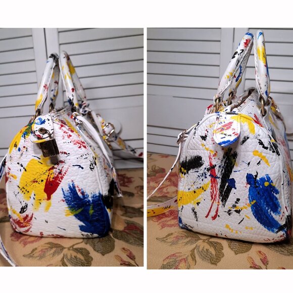Dooney & Bourke Dipinta Inspired Hand Painted Vintage Speedy Style Bag - Picture 7 of 15